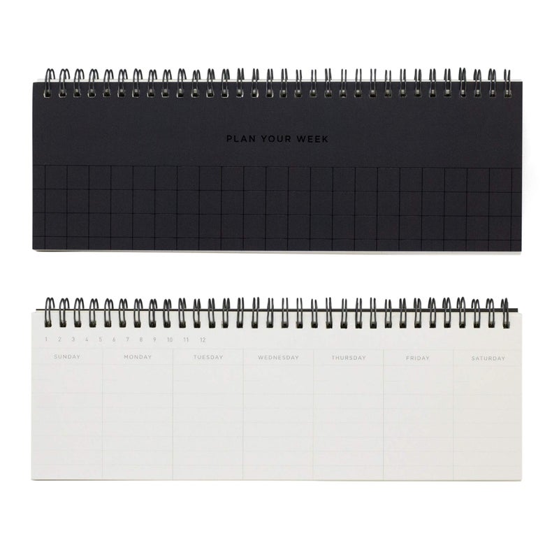 IPPINKA Weekly Calendar Planner with Softcover, Undated Desk Weekly Daily Calendar Planner, Scheduler Memo Pad, Appointment Notebook, Includes 78 Pages - Midnight Black - Image 1
